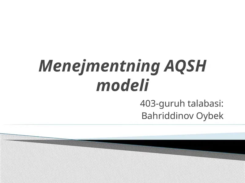 Menejmentning AQSh modeli