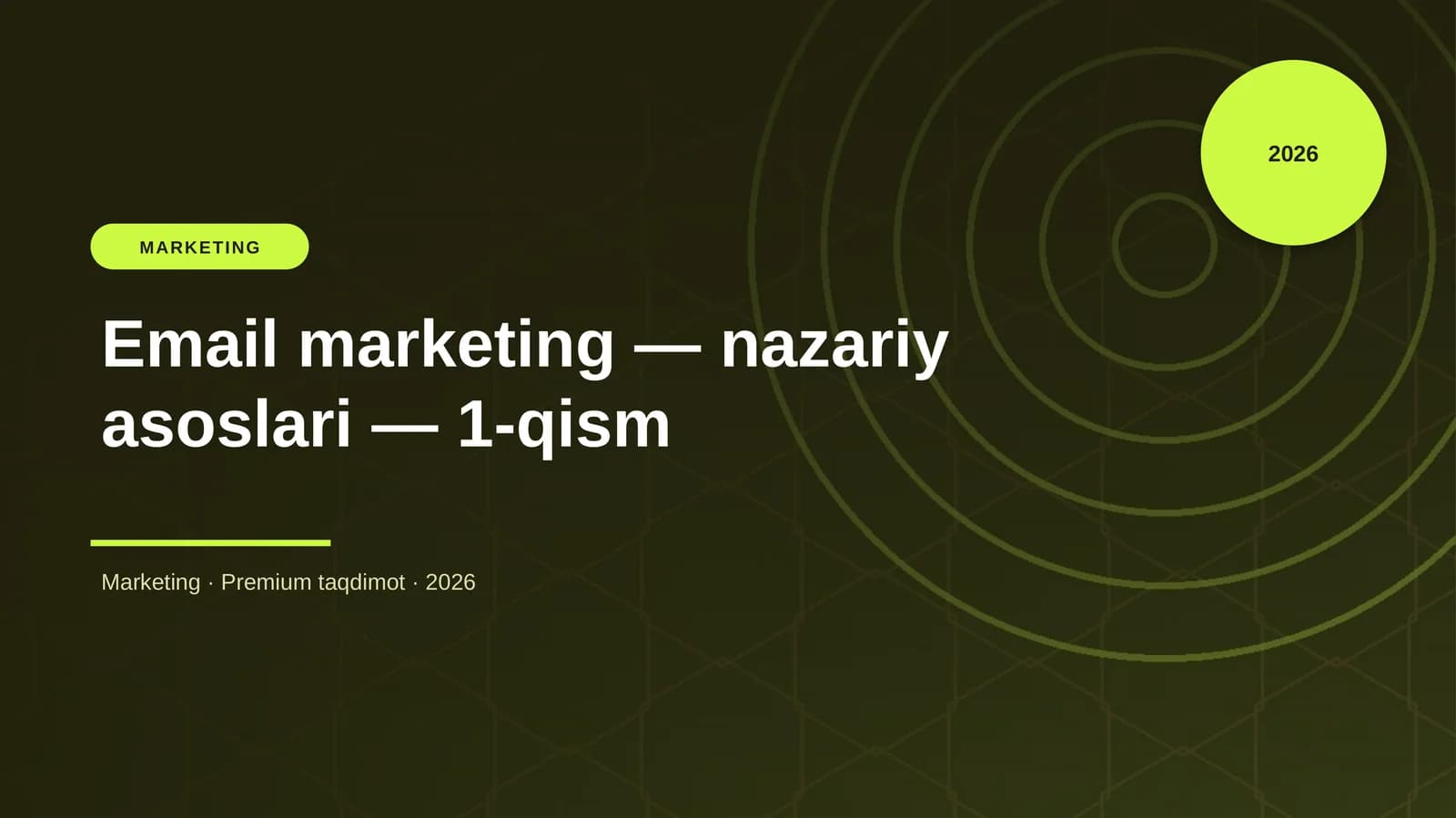 Email marketing — nazariy asoslari — 1-qism