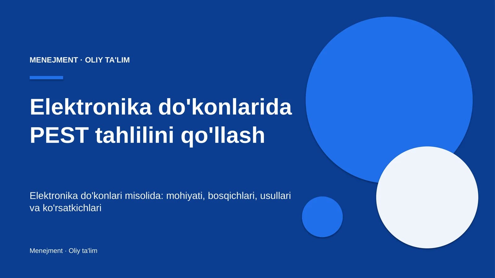 Elektronika do'konlarida PEST tahlilini qo'llash