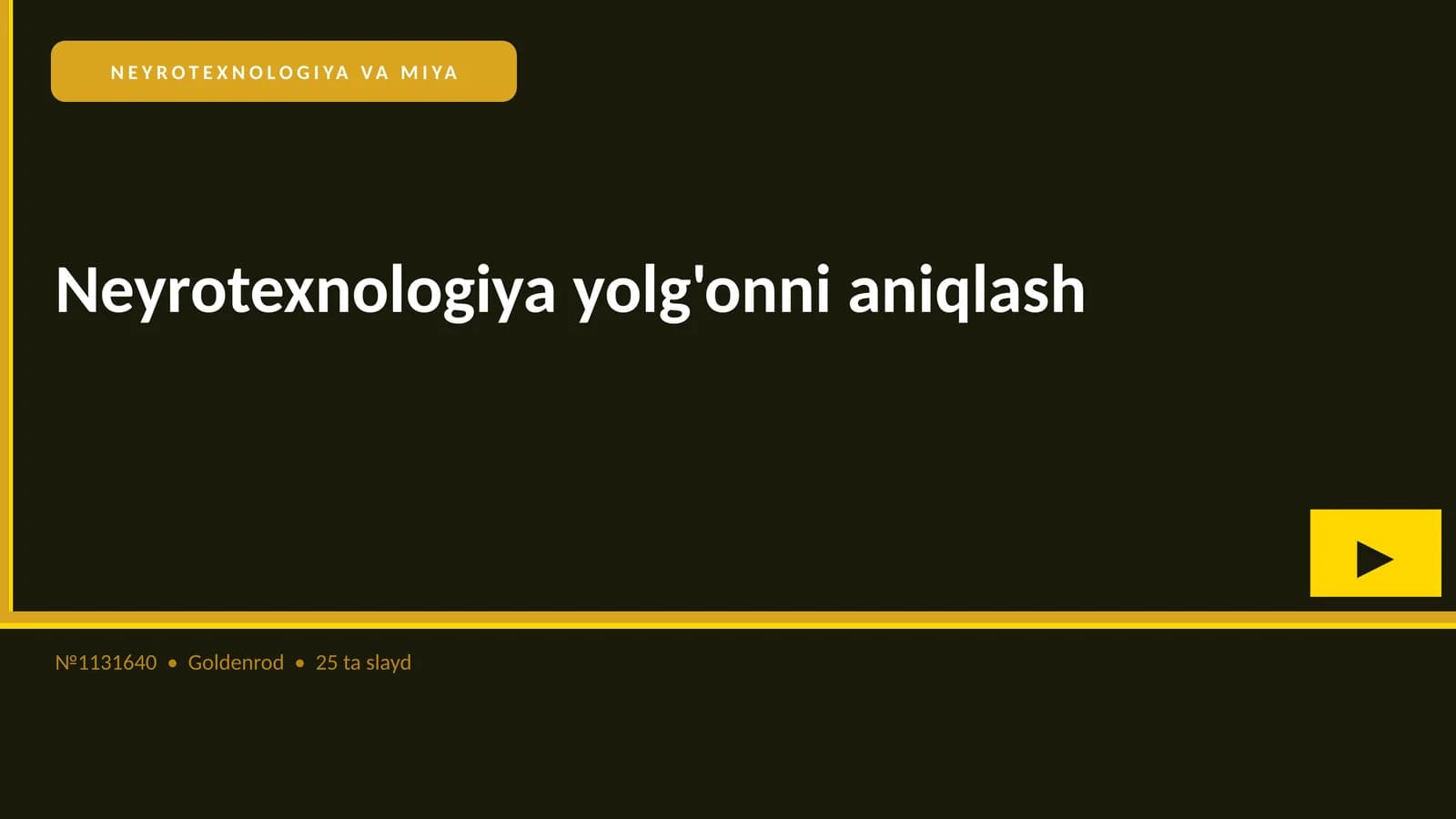 NEYROTEXNOLOGIYA VA MIYA