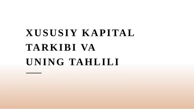 Xususiy kapital tarkibi