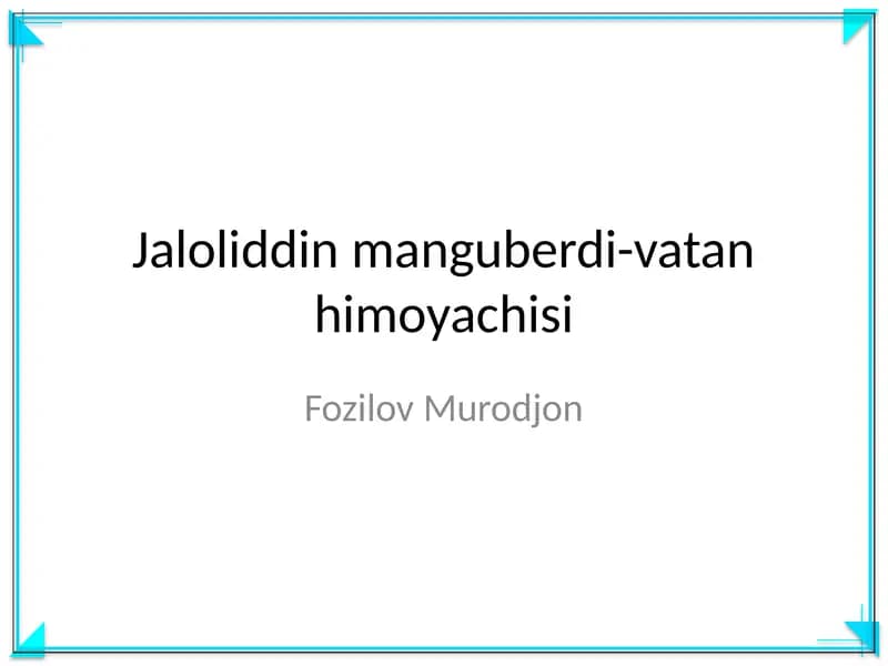 Jaloliddin Manguberdi-vatan Himoyachisi