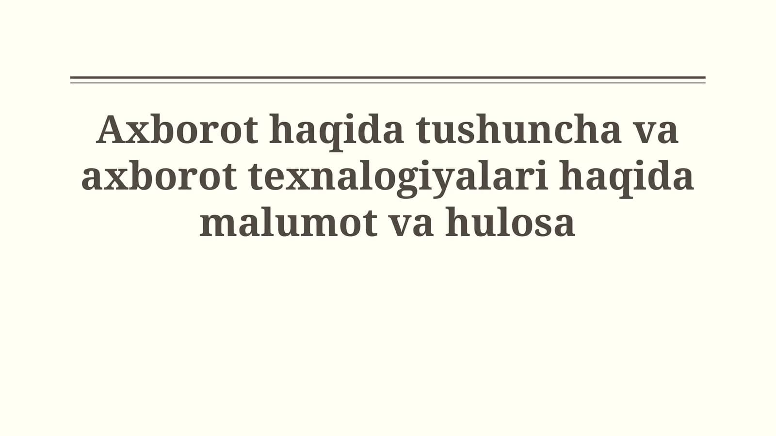 Axborot turlari