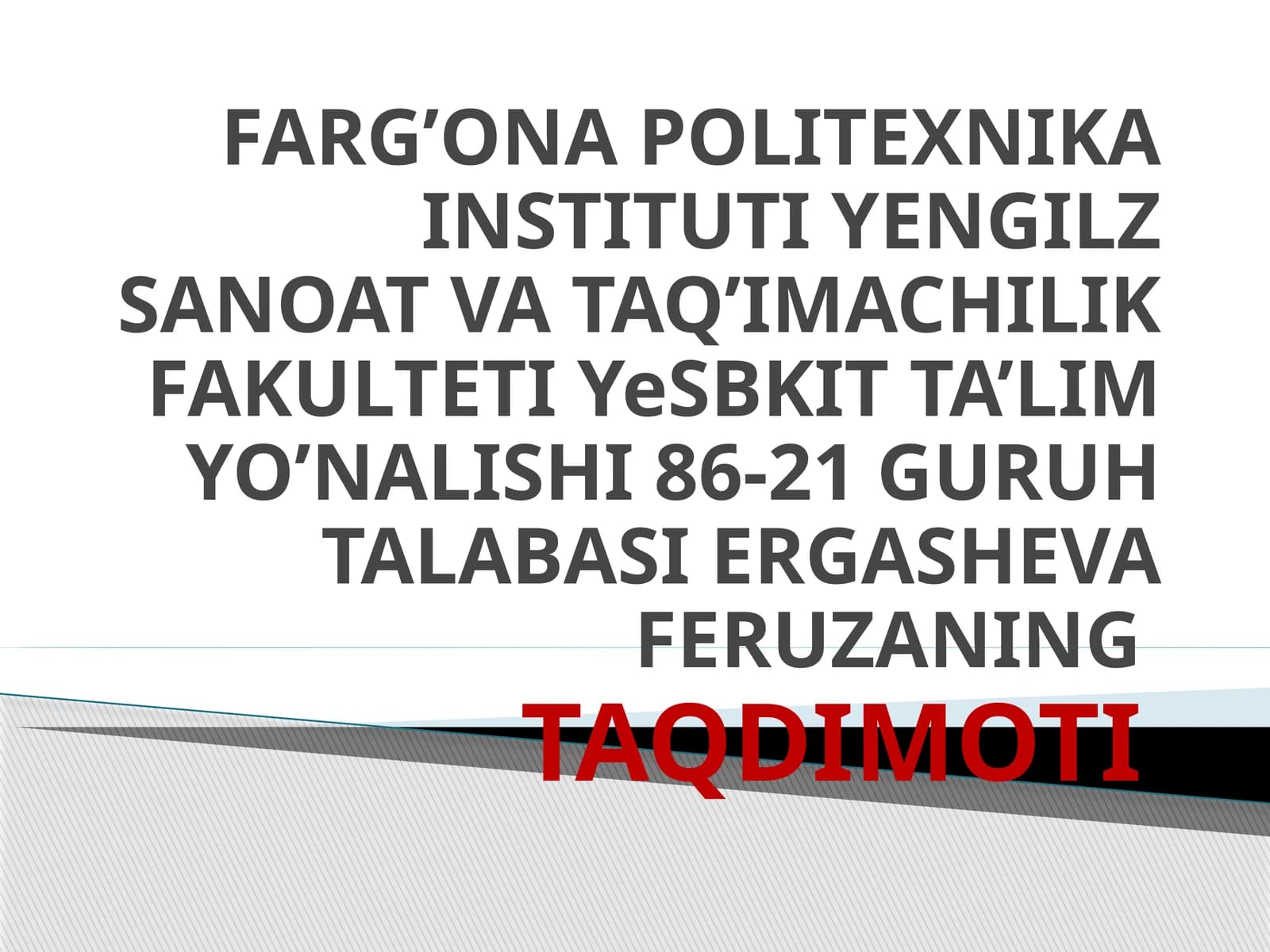 INAVATSION G’OYALAR VA TEXNALOGIYALARNI ISHLAB CHIQARISHGA,JAMIYAT HAYOTIGA IZCHIL TATBIQ ETISH