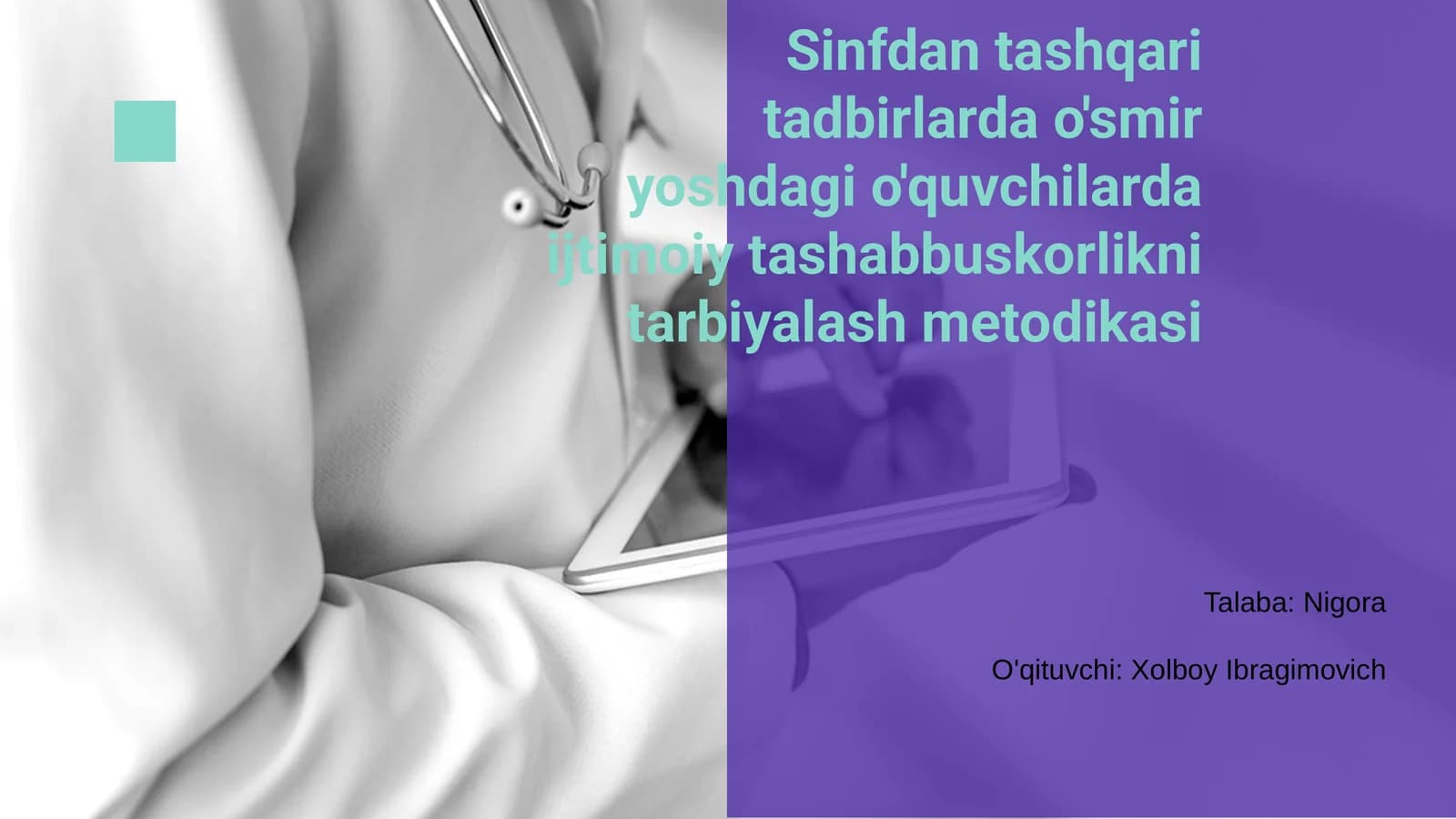 Sinfdan tashqari tadbirlarda o'smir yoshdagi o'quvchilarda ijtimoiy tashabbuskorlikni tarbiyalash metodikasi