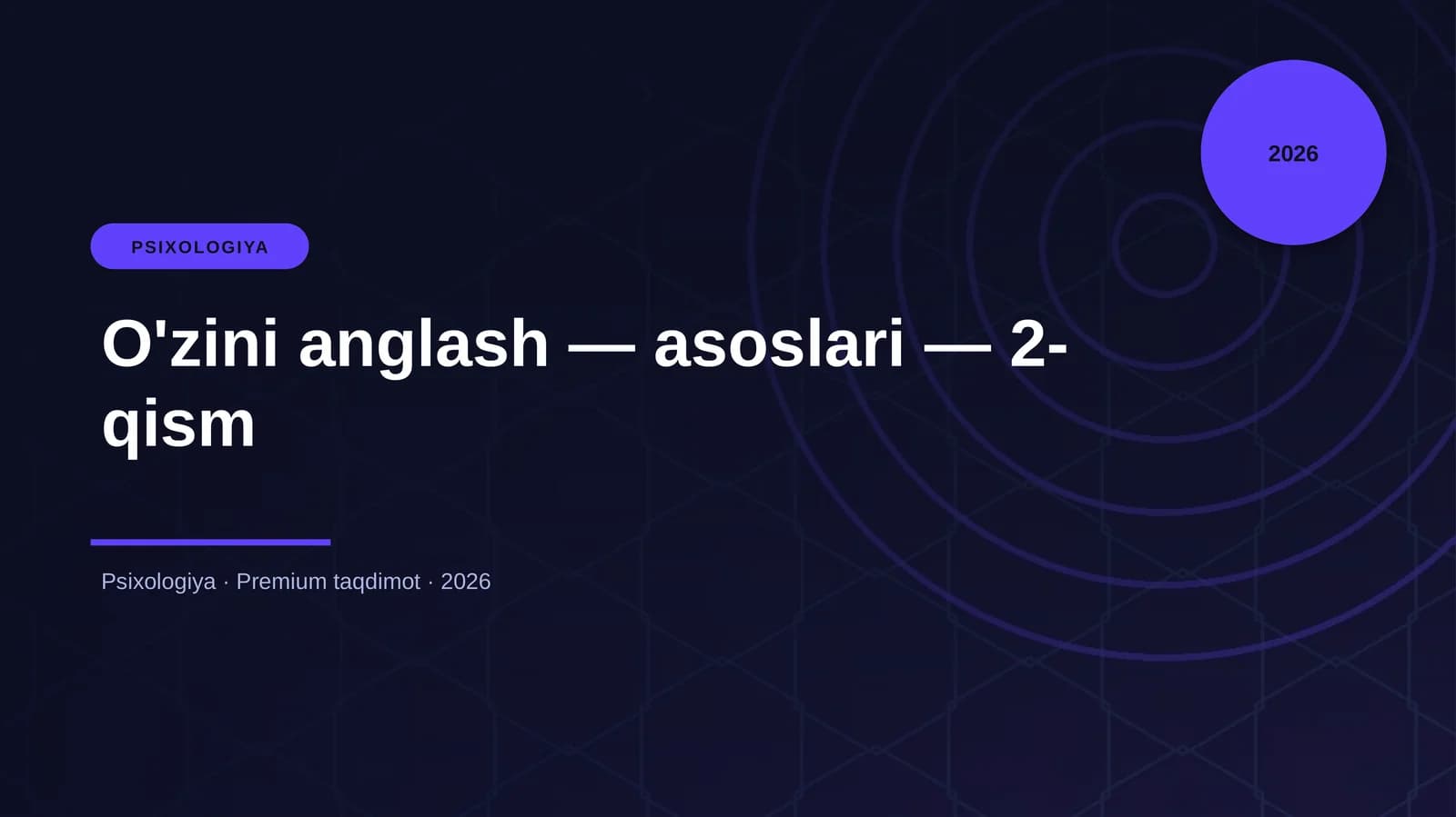 O'zini anglash — asoslari — 2-qism