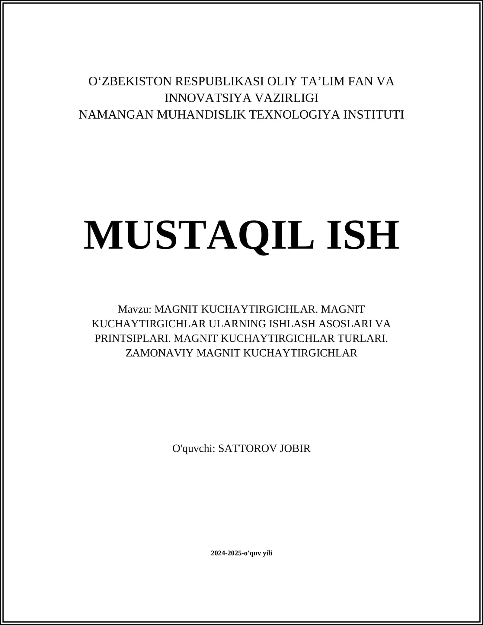 MAGNIT KUCHAYTIRGICHLAR