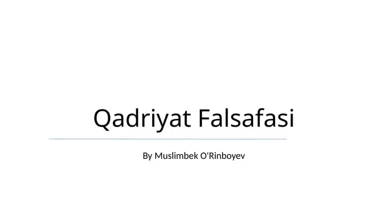 Qadriyat Falsafasi