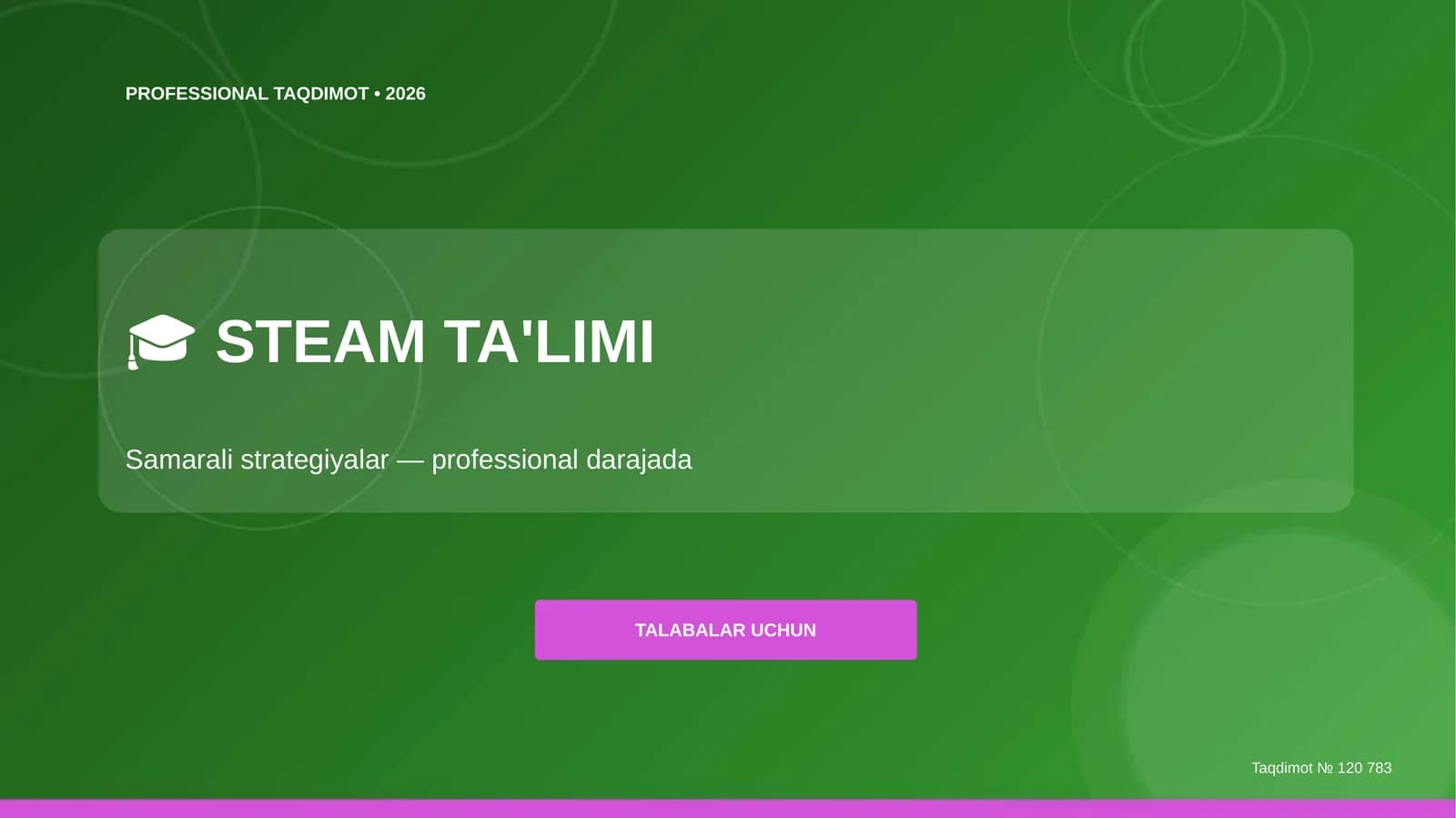 STEAM ta'limi: samarali strategiyalar (professional darajada) [talabalar uchun]