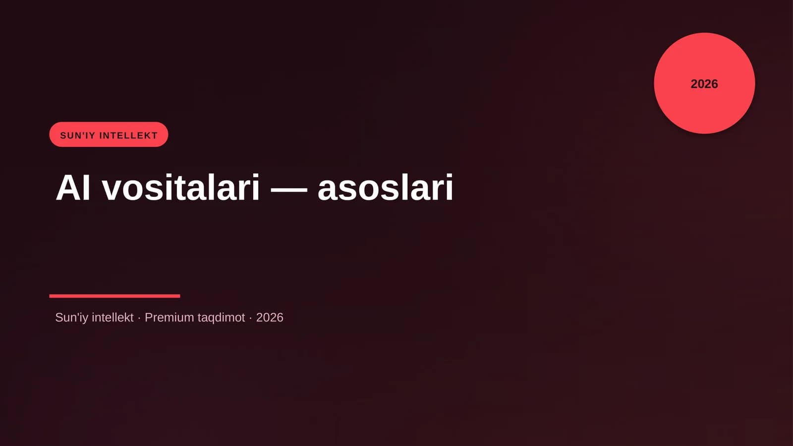 AI vositalari — asoslari