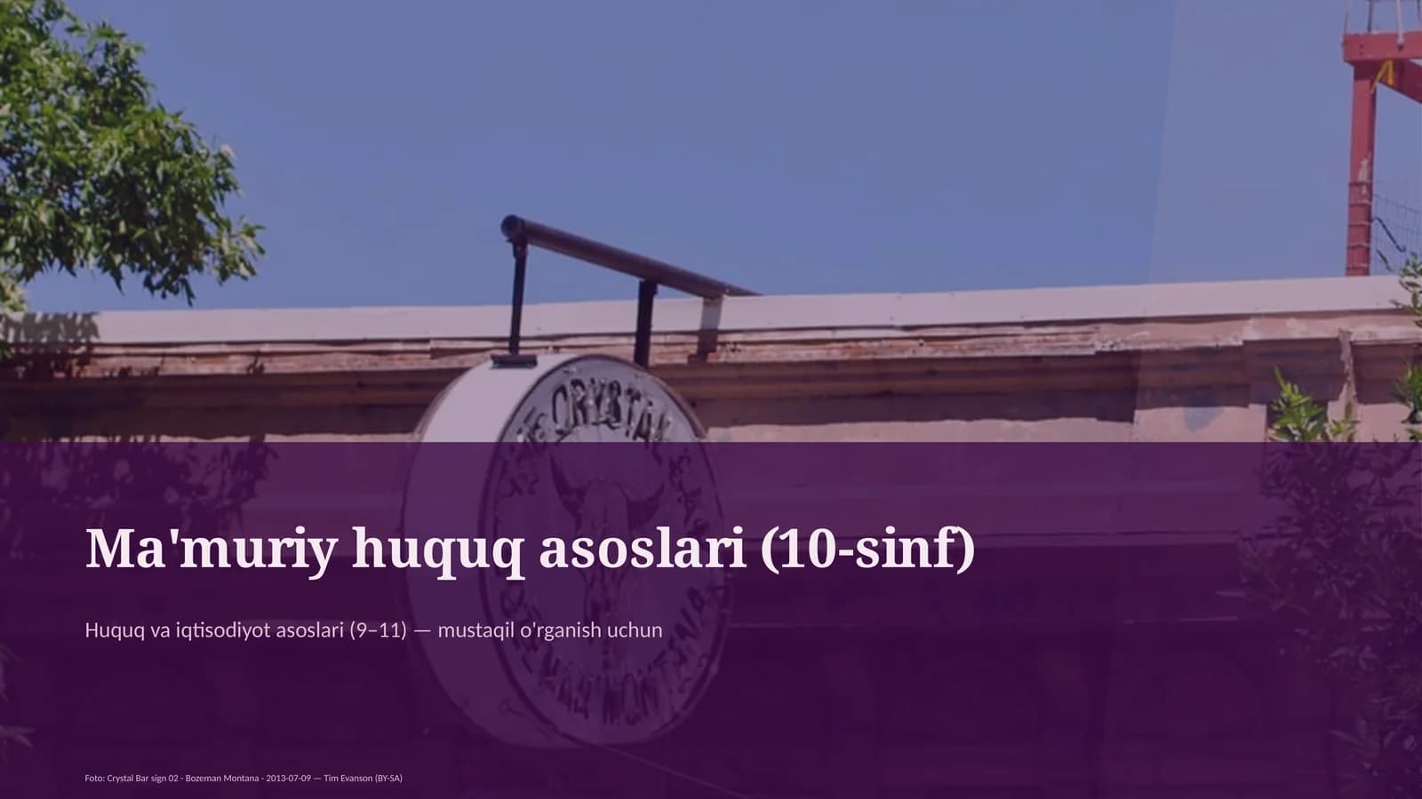 Ma'muriy huquq asoslari (10-sinf)