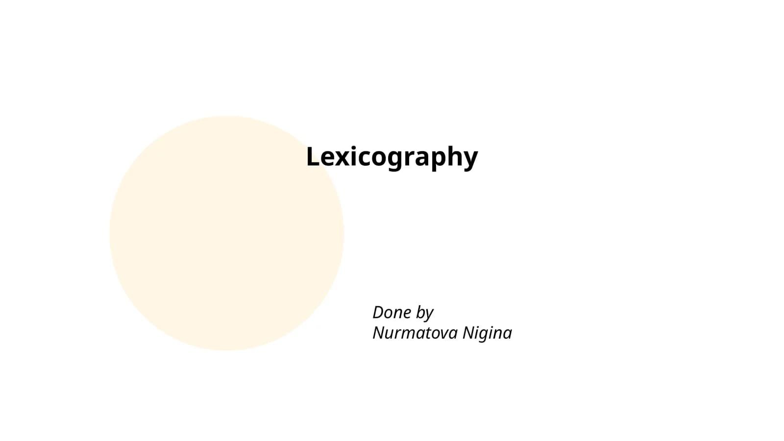 Lexicography