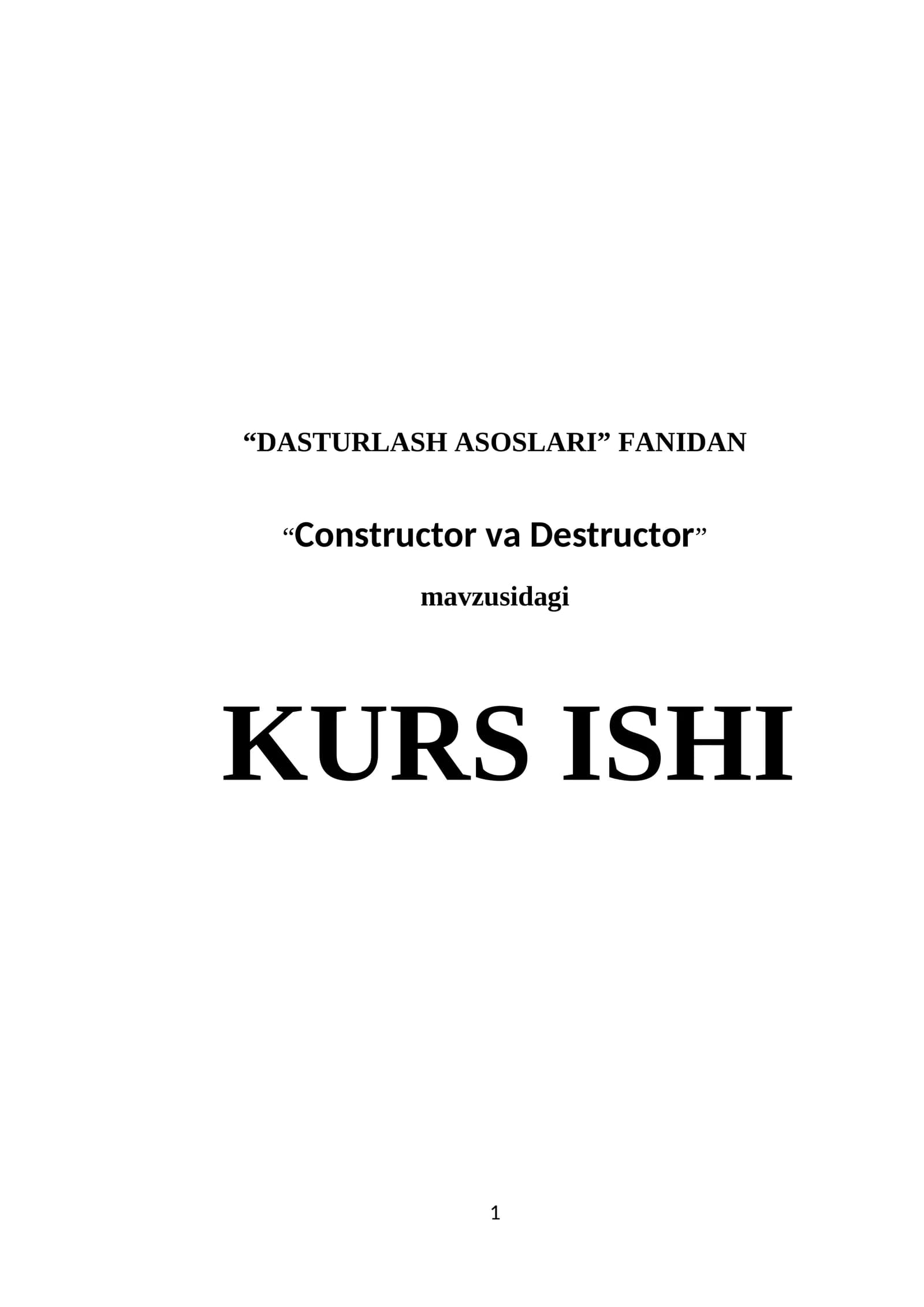 Constructor va Destructor