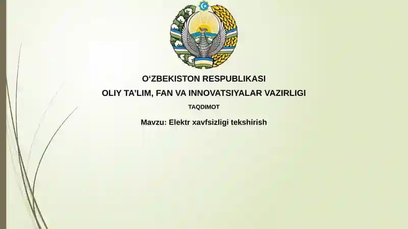 Elektr xavfsizlik tekshirish