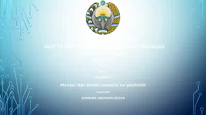 Ikki xonali sonlarni ko‘paytirish