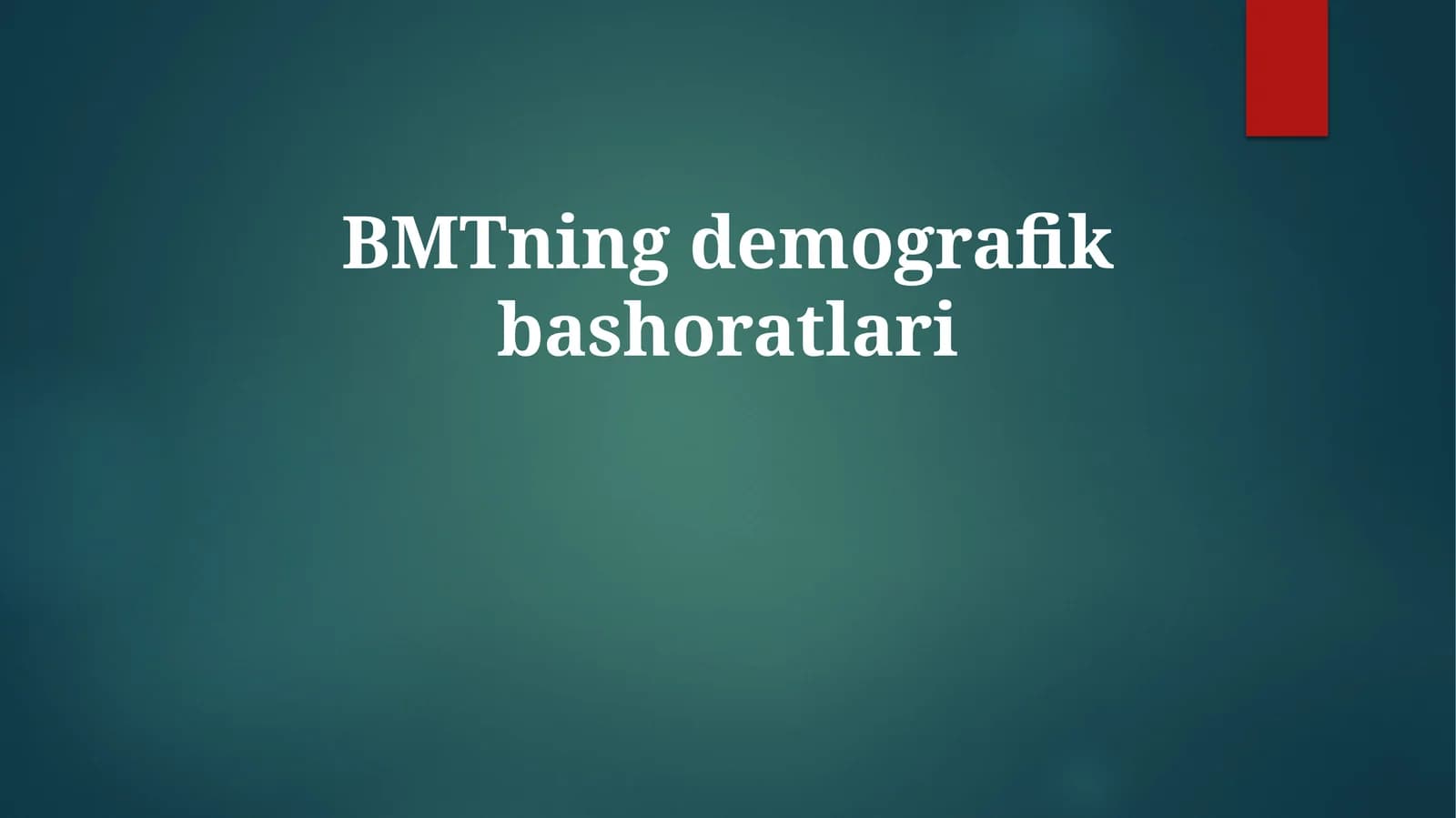 BMTning demografik bashoratlari