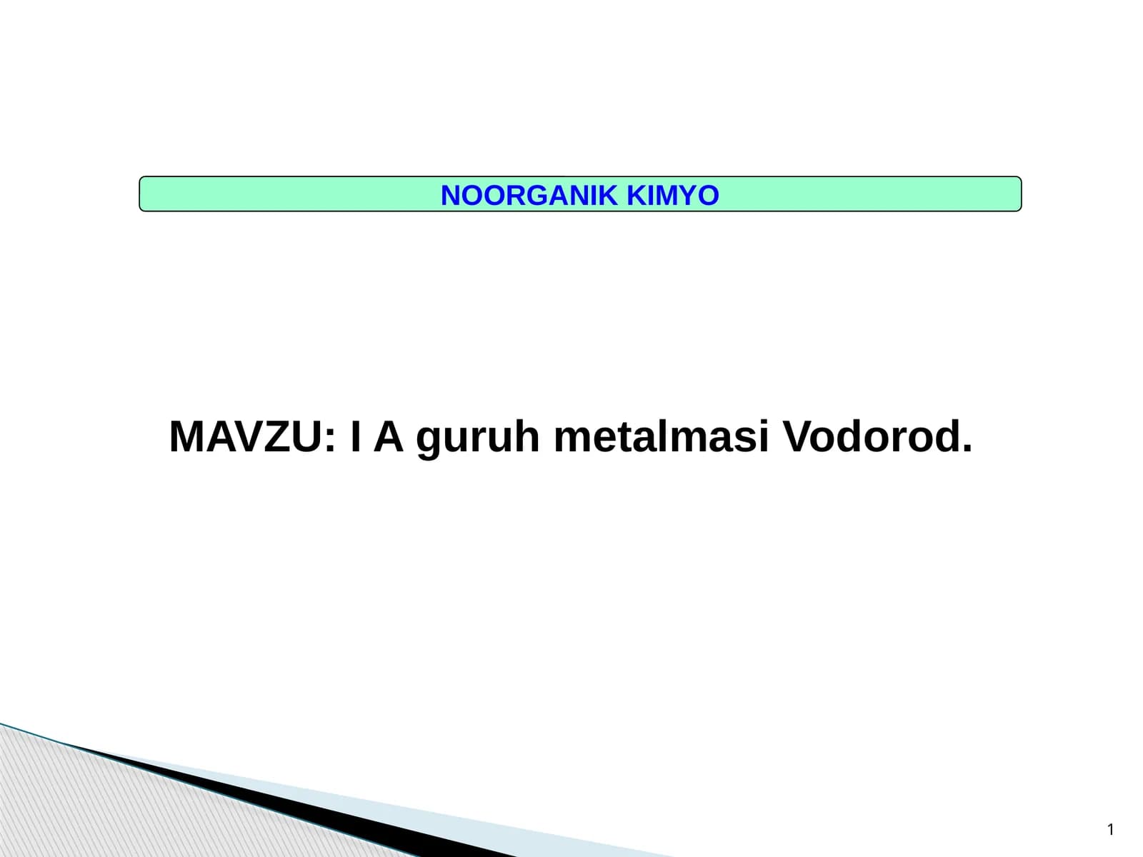 I  A guruh elementlari