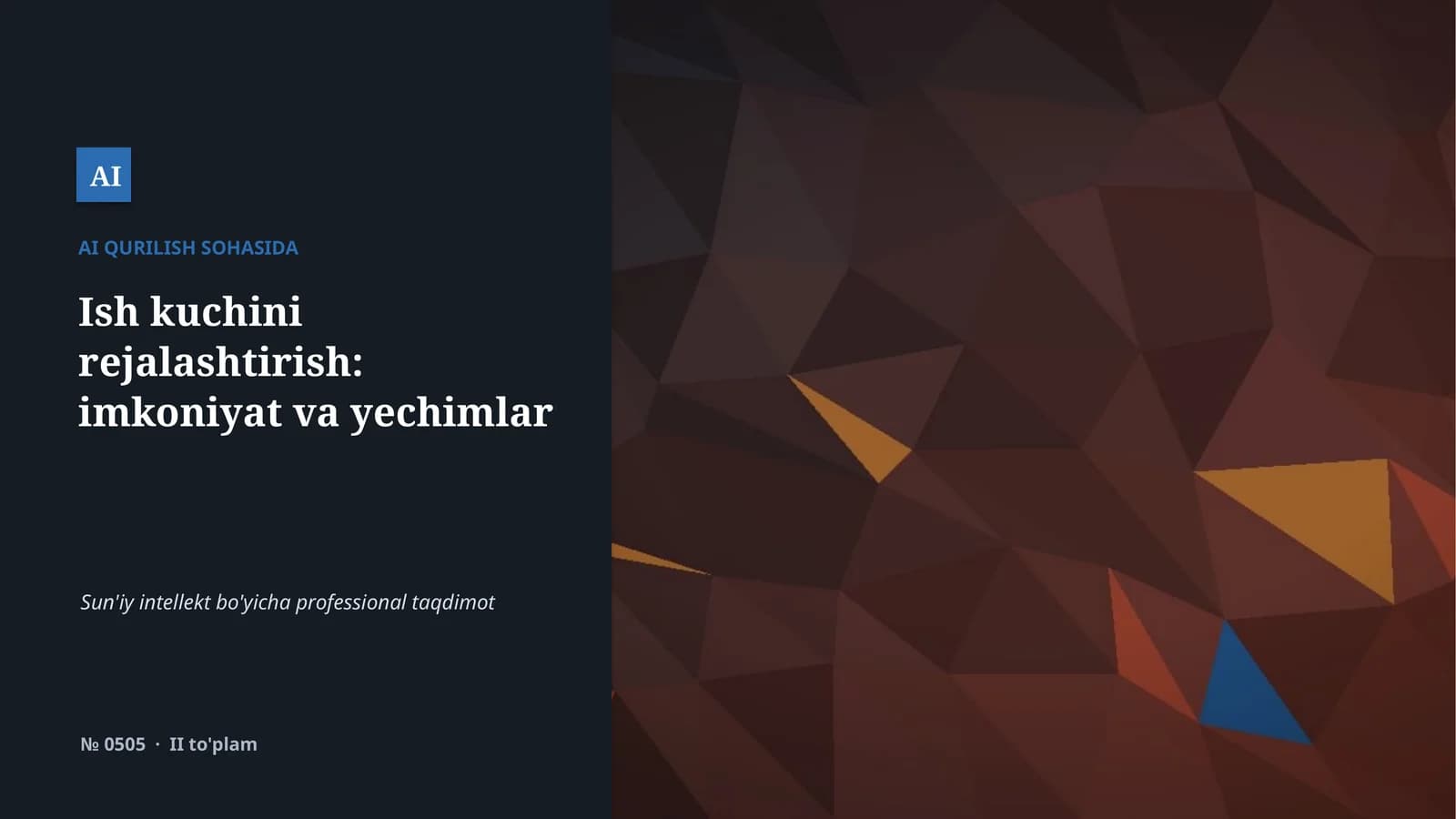 Qurilishda AI loyihalashtirish, xavfsizlik va sifat nazoratini yaxshilab, xarajat hamda muddatlarni kamaytiradi