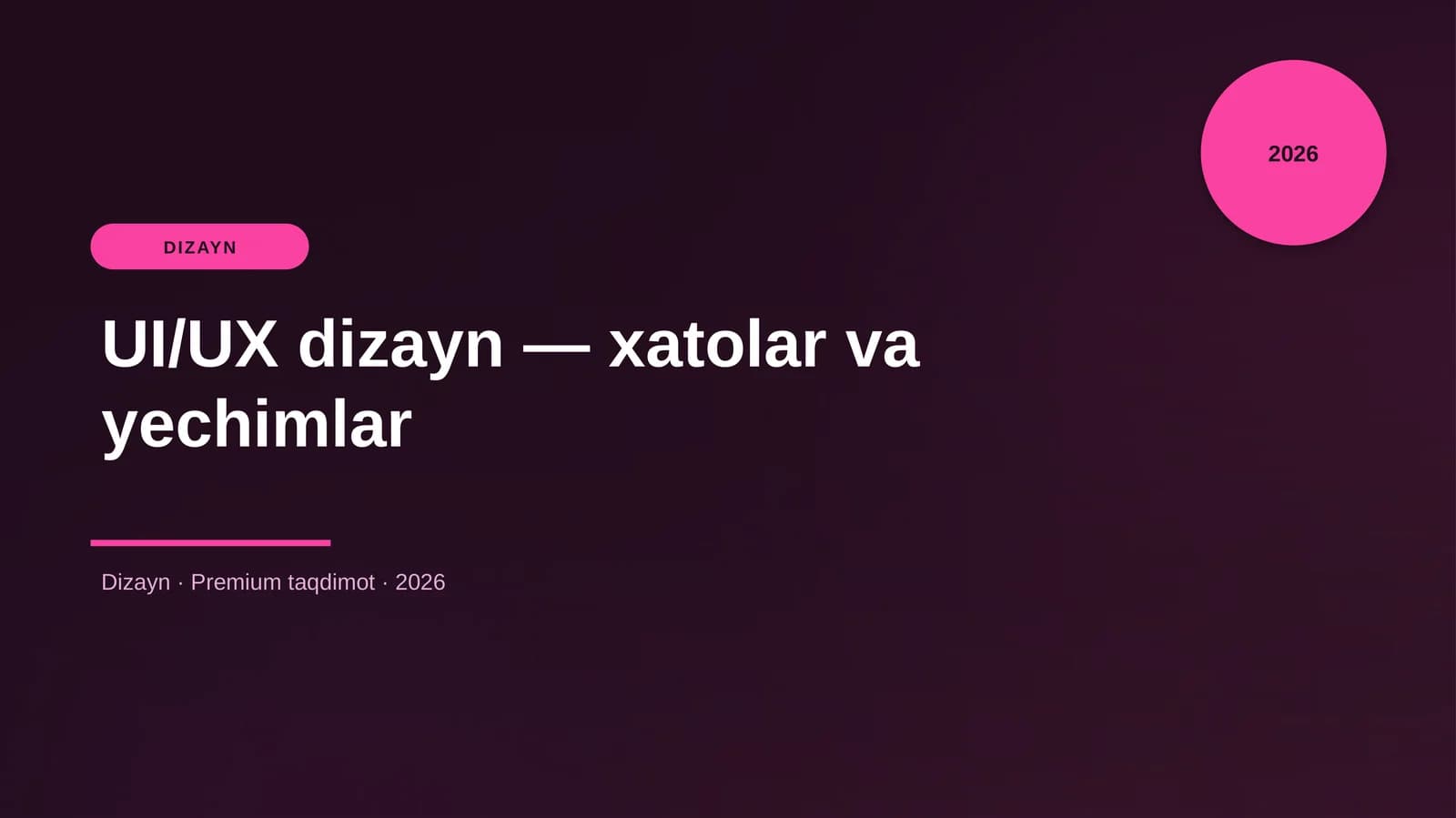 UI/UX dizayn — xatolar va yechimlar