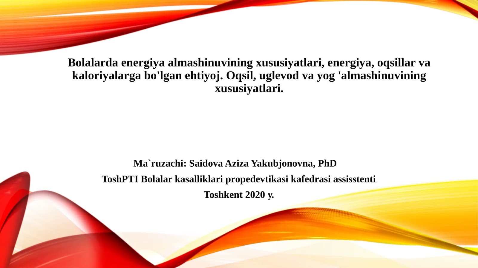 Bolalarda energiya almashinuvi
