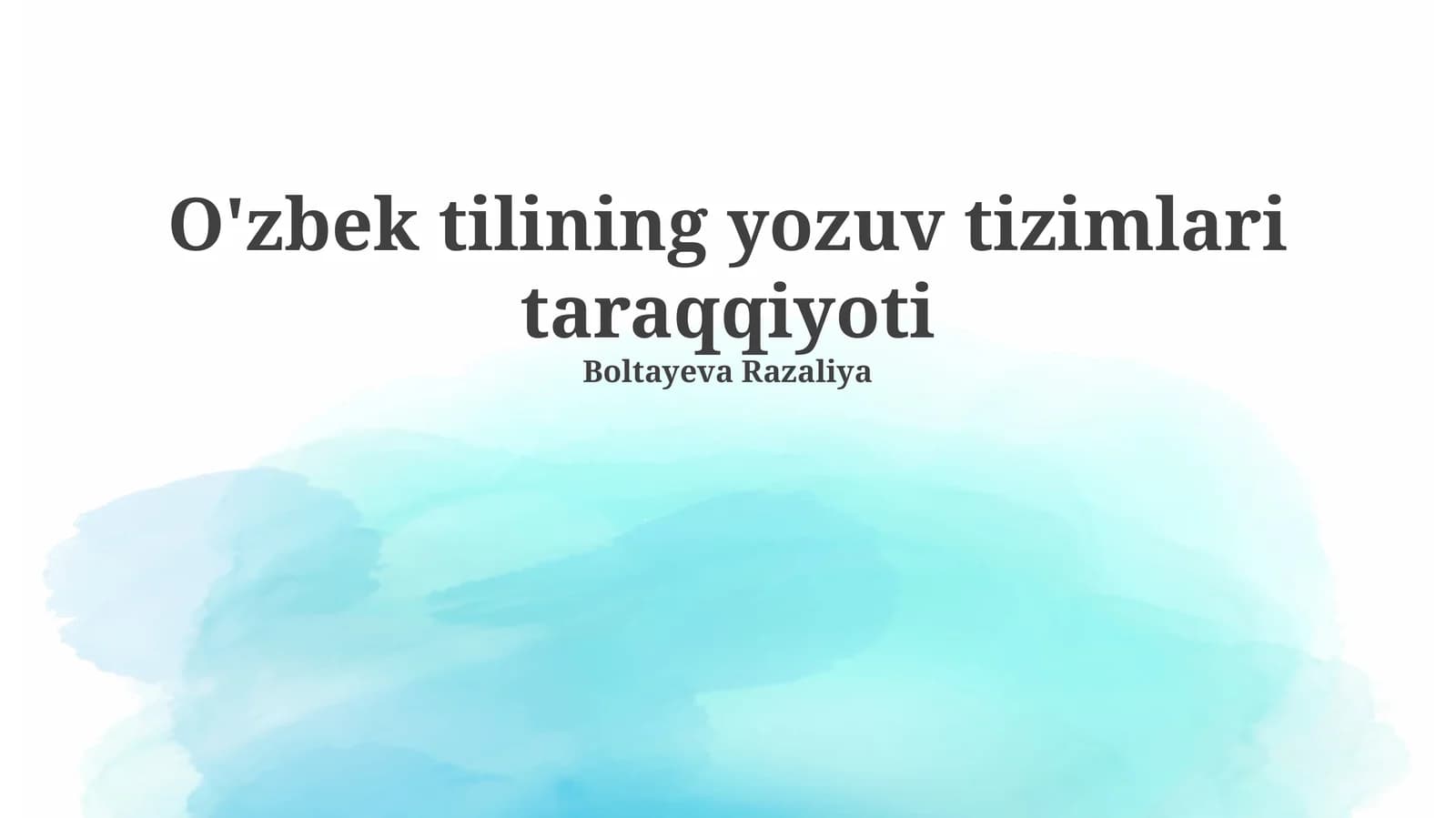 O'zbek tilining yozuv tizimlari taraqqiyoti
