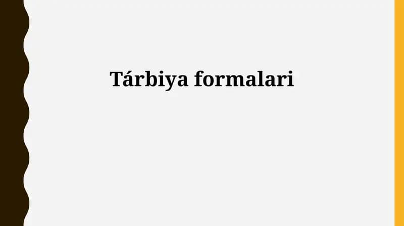 Bilimlendiriw formaları