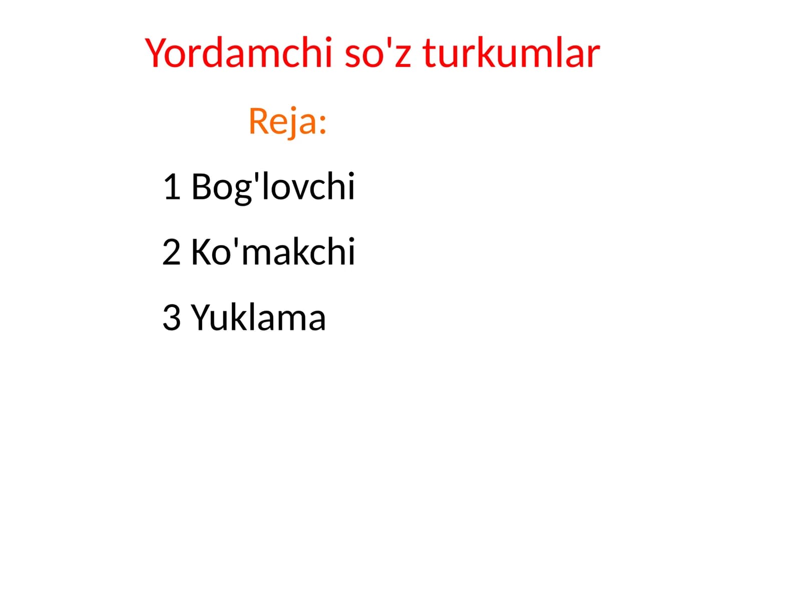 Yordamchi so'z turkumlar