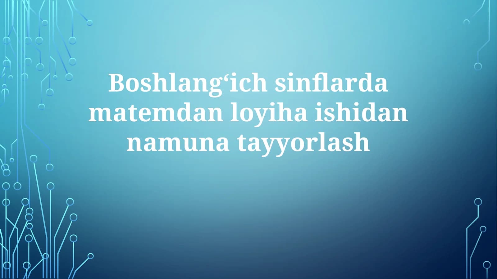 Namuna Loyihalar Umumiy Ko'rinishi