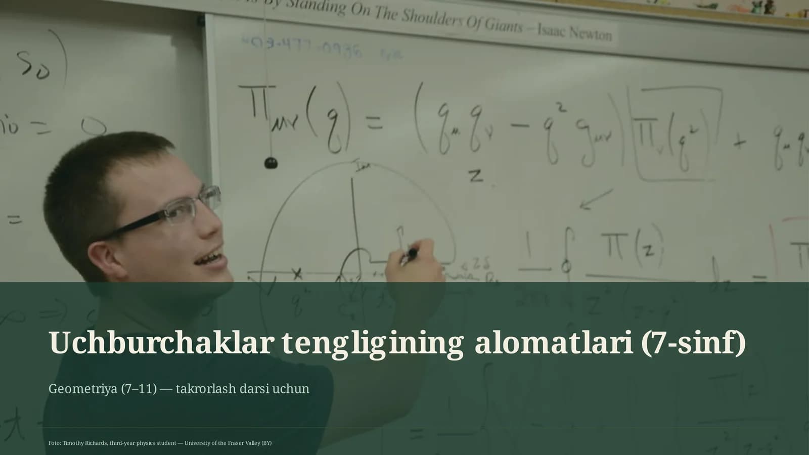 Uchburchaklar tengligining alomatlari (7-sinf)