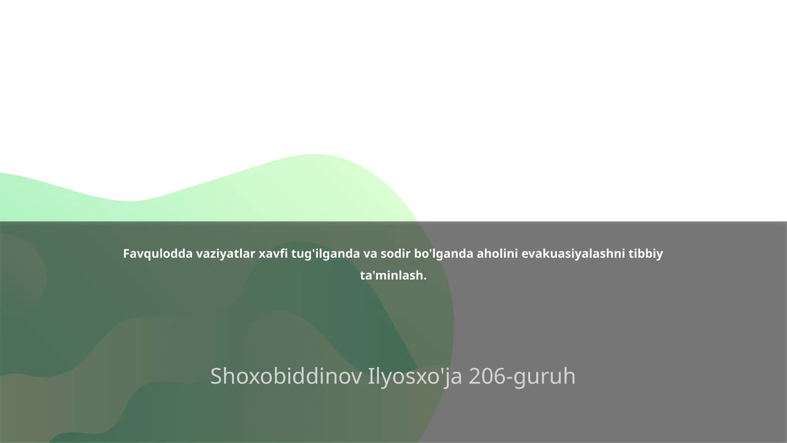 Evakuatsiyalanuvchi aholini yig'ish punkti va vazifalari