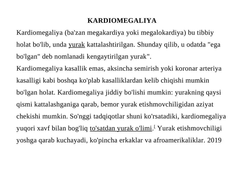 Kardiomegaliya