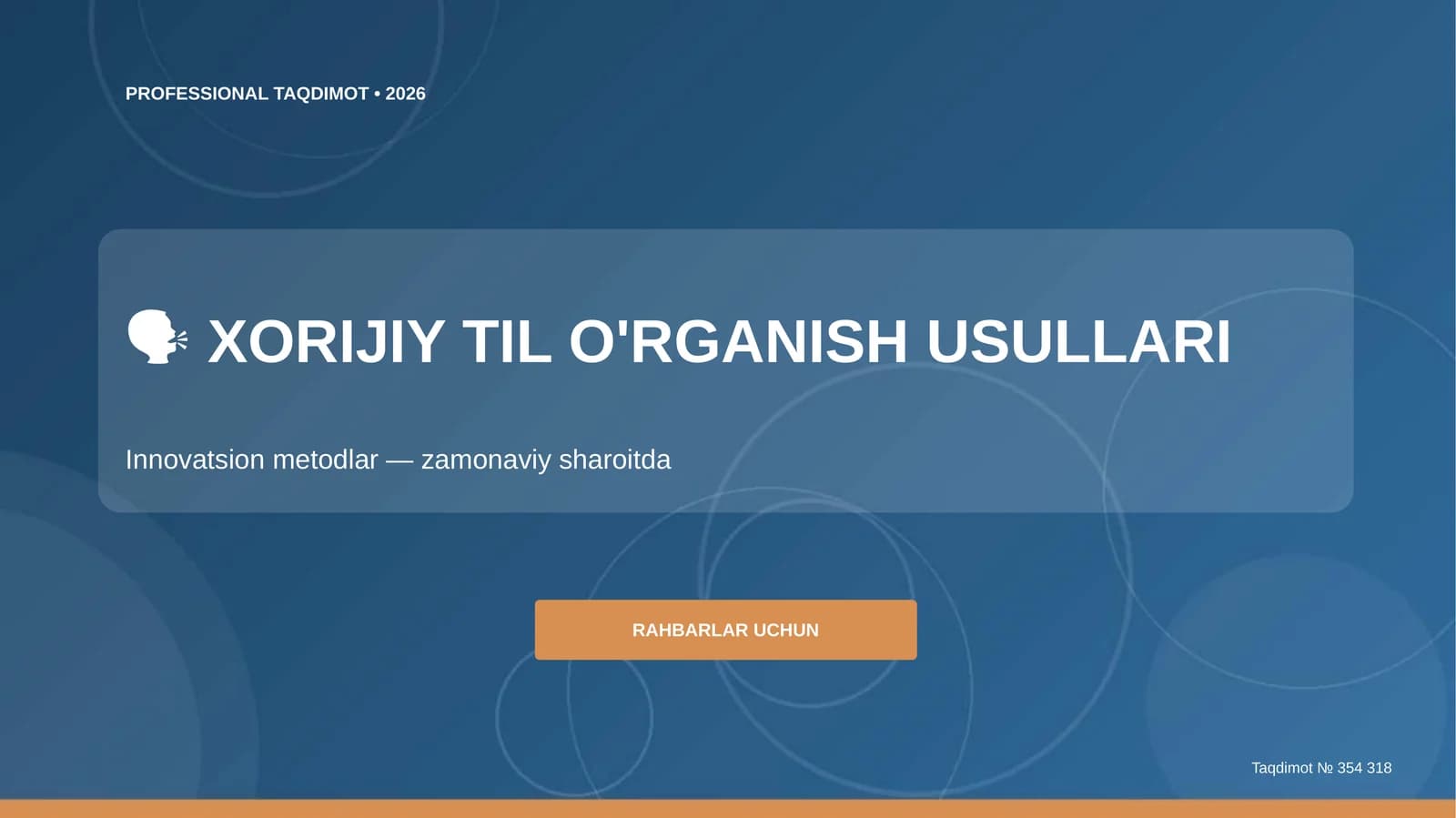 XORIJIY TIL O'RGANISH USULLARI