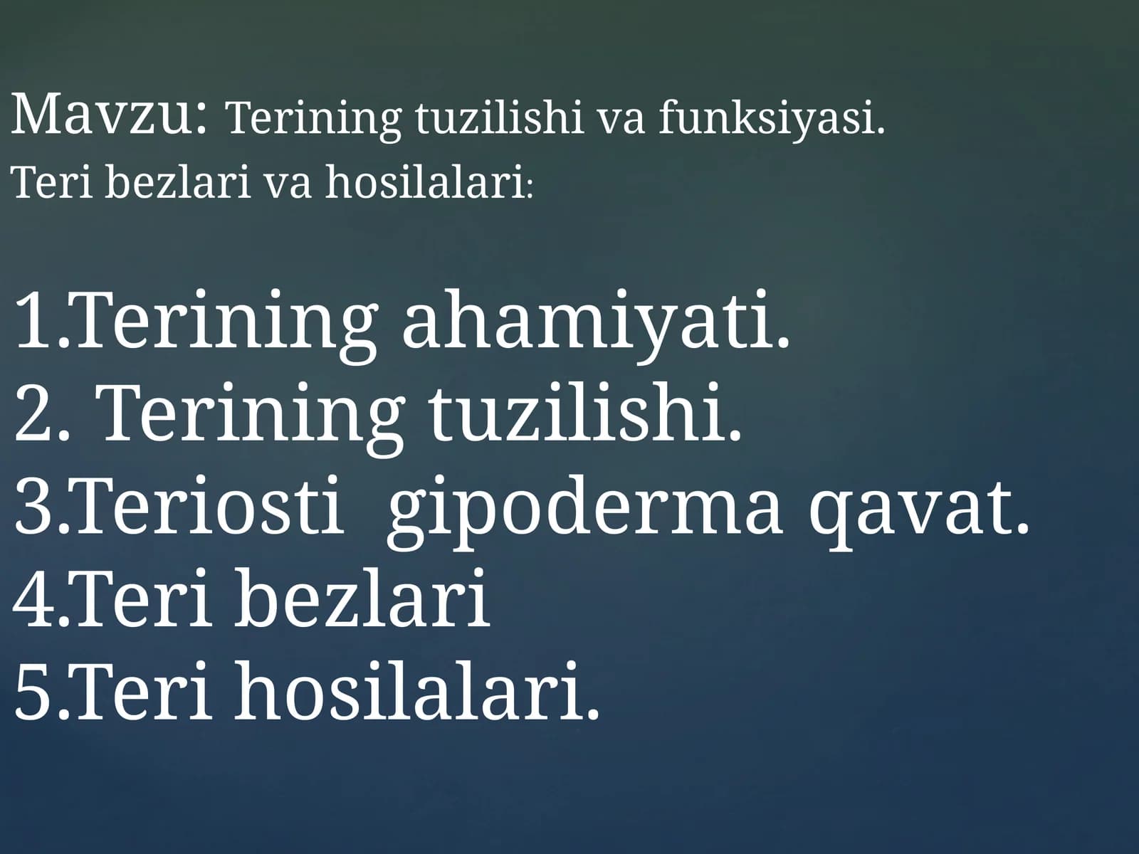 Terining tuzilishi va funksiyasi