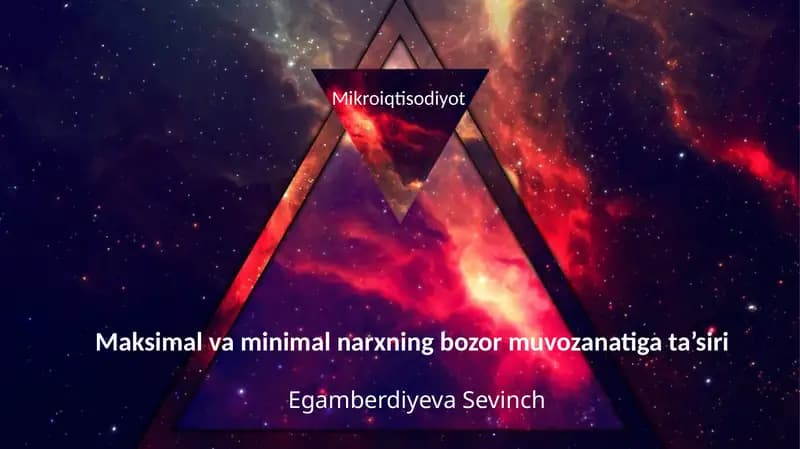 Maksimal va minimal narxning bozor muvozanatiga ta’siri