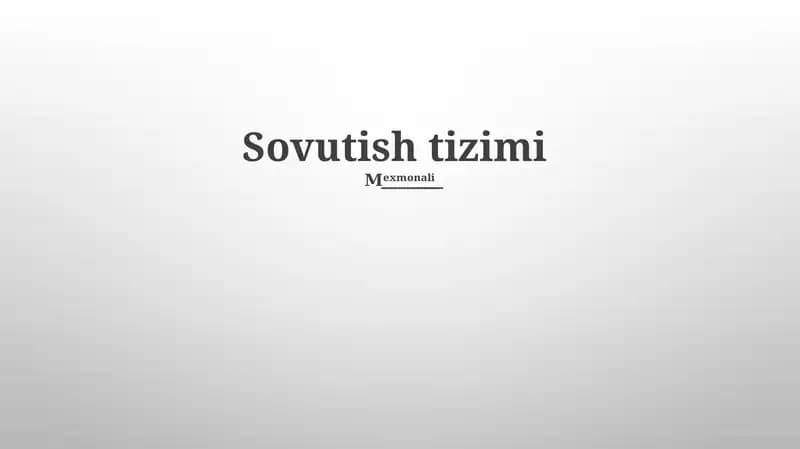 Sovutish tizimi