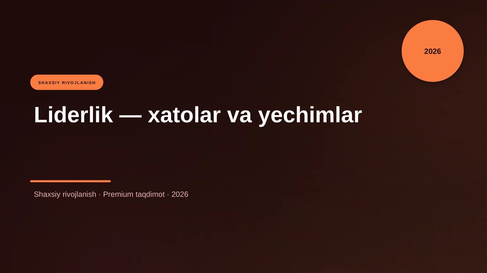 Liderlik — xatolar va yechimlar