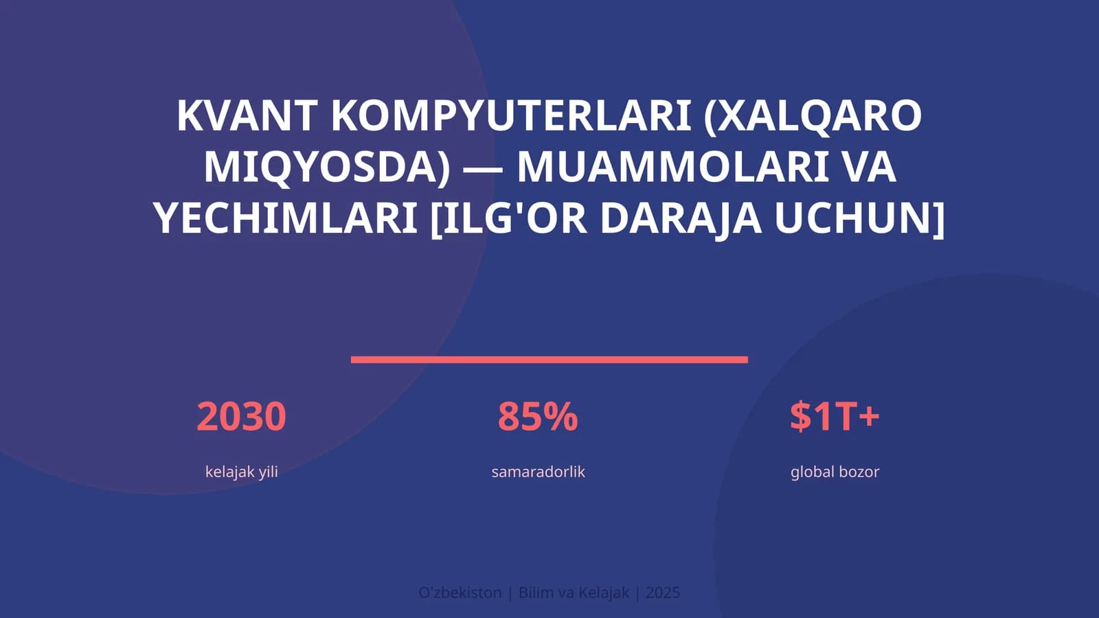 Kvant kompyuterlari (xalqaro miqyosda) — muammolari va yechimlari [ilg'or daraja uchun]