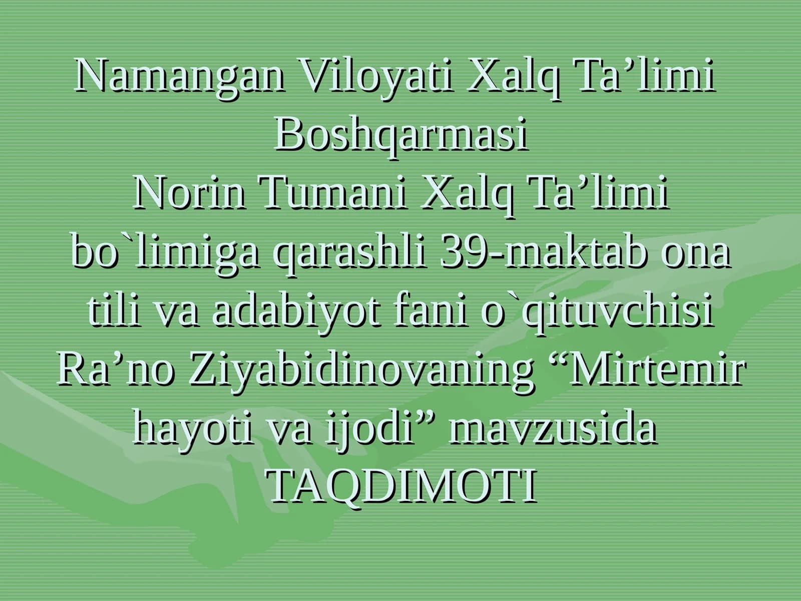 Mirtemir hayoti va ijodi
