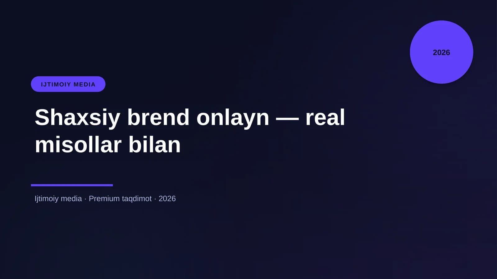 Shaxsiy brend onlayn — real misollar bilan