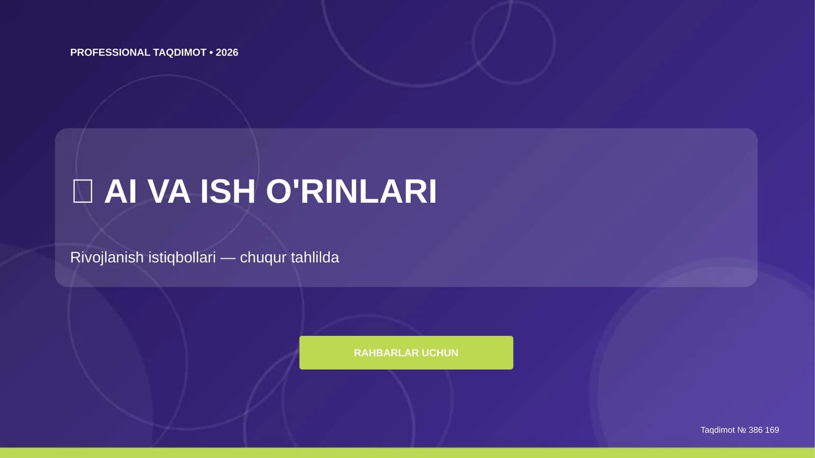 AI va ish o'rinlari: rivojlanish istiqbollari
