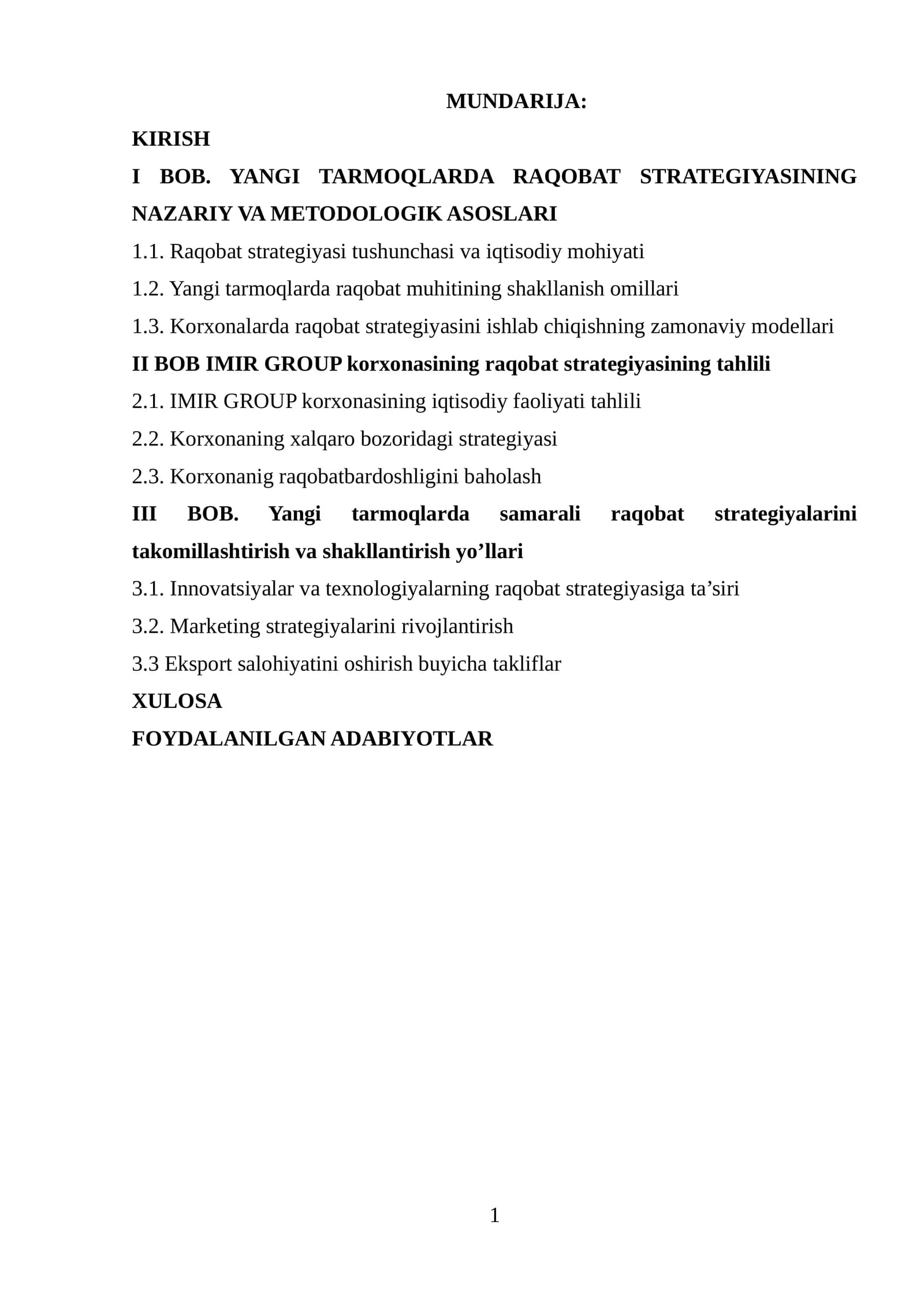 RAQOBAT STRATEGIYASI
