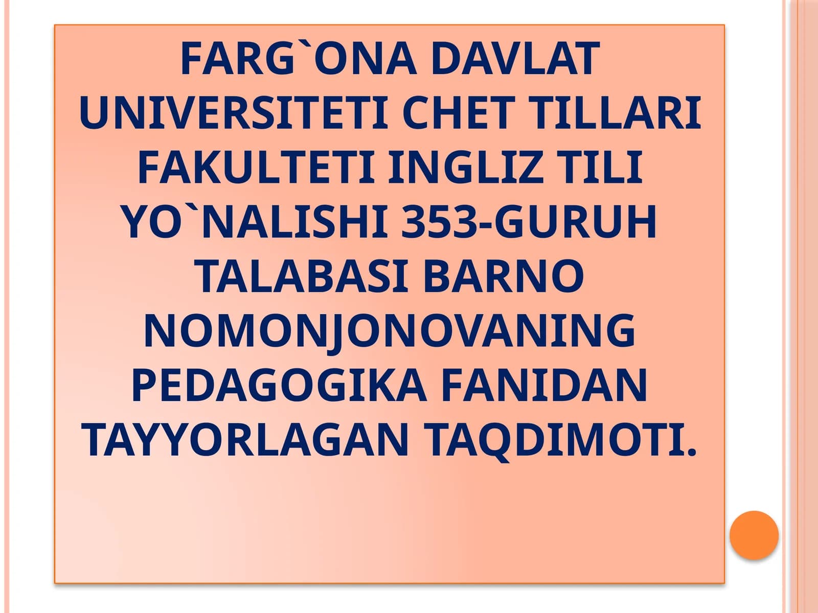 BOLALAR –bizningkelajagimiz.Ularavlodlarimizdavomchilaridir.Bolalaryurtimizravnaqiuchunengkattakuchlardir.Chunkiularertamiz,bugunimizdir