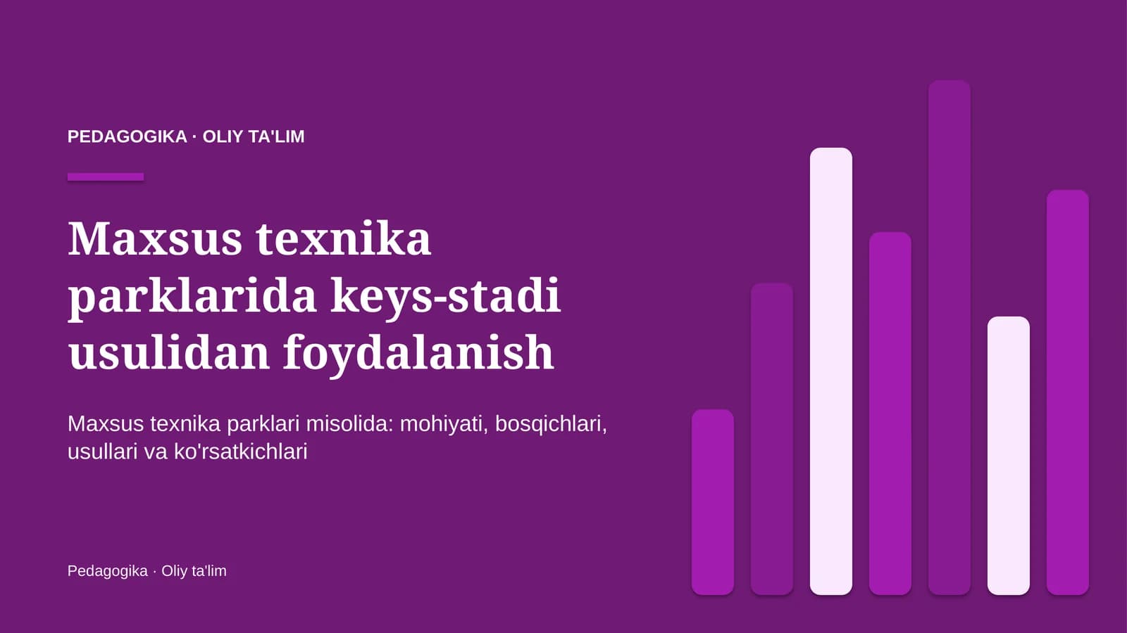 maxsus texnika parklarida keys stadi usulidan foydalanish 3779