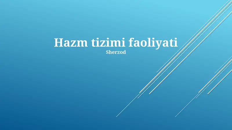 Hazm tizimi faoliyati