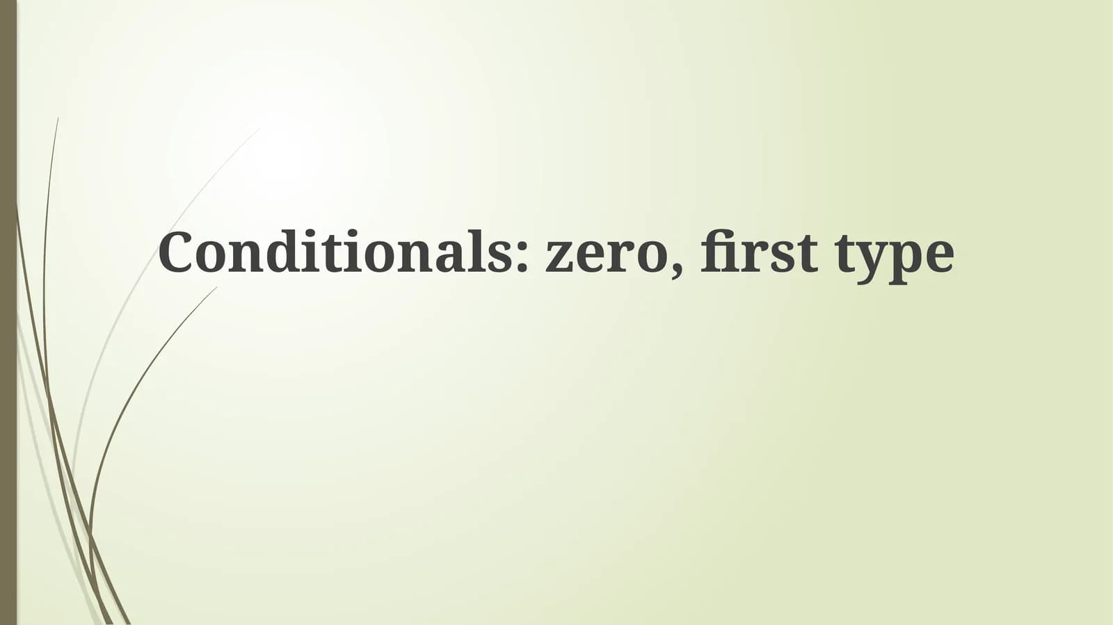 Zero va First shart gaplar