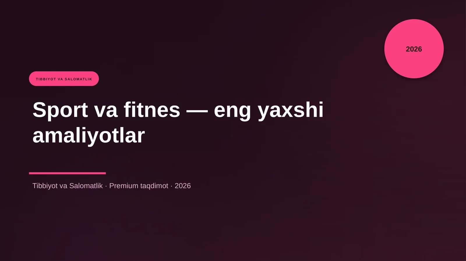 Sport va fitnes — eng yaxshi amaliyotlar