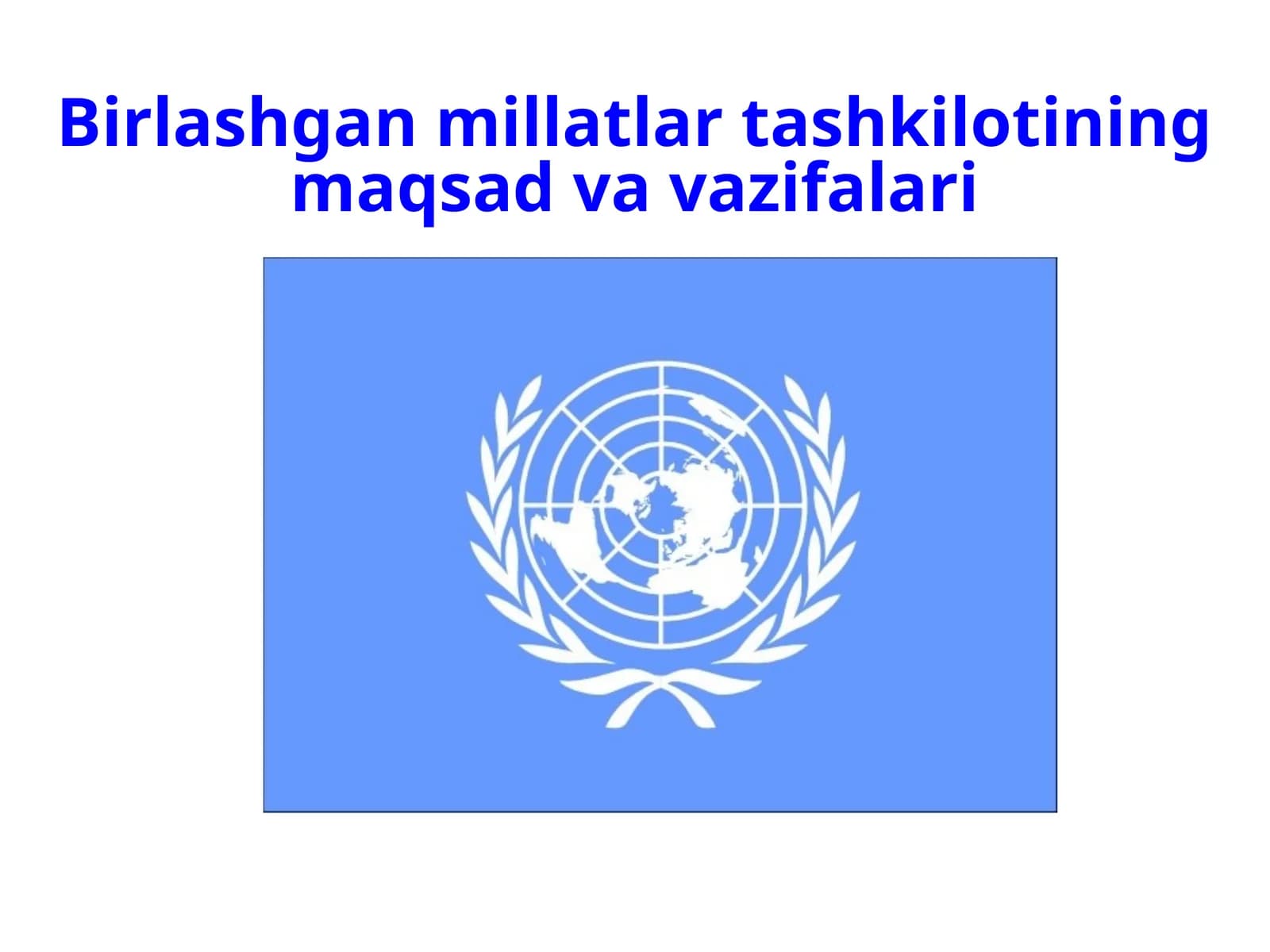 Birlashganmillatlartashkilotiningmaqsadvavazifalari