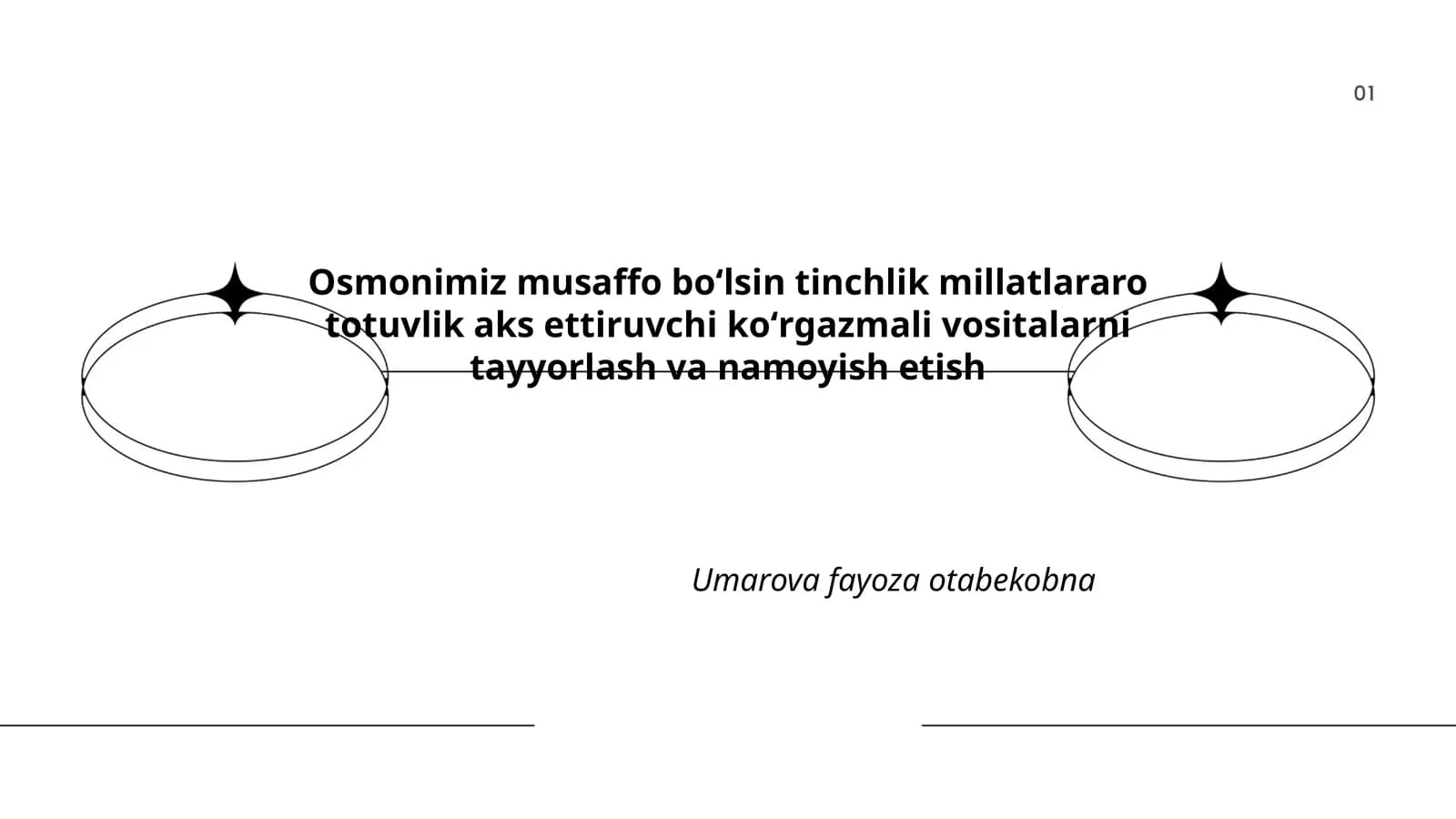 Osmonimiz musaffo boʻlsin tinchlik millatlararo totuvlik