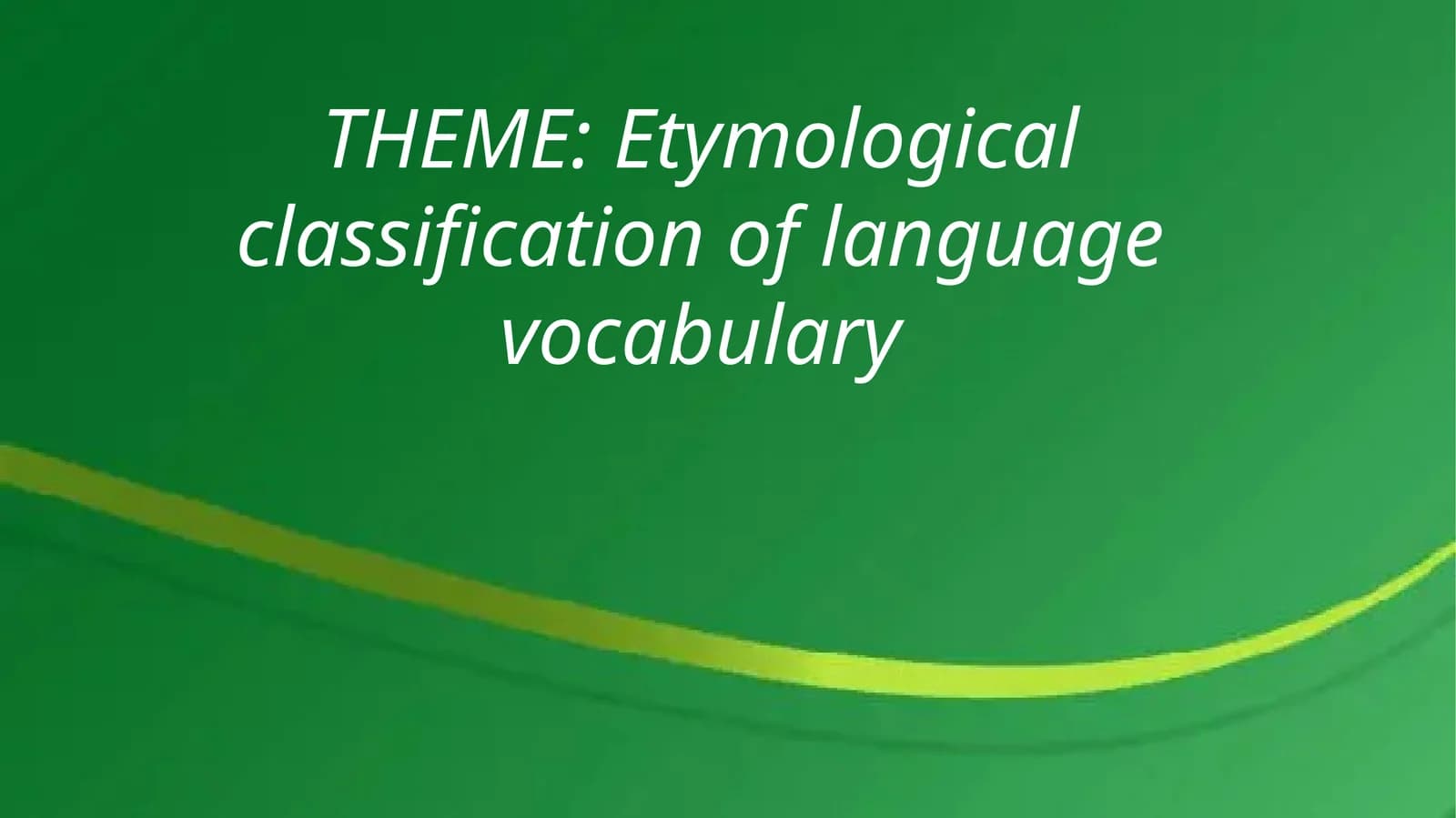 Etimologik so'z yarim mavzusi