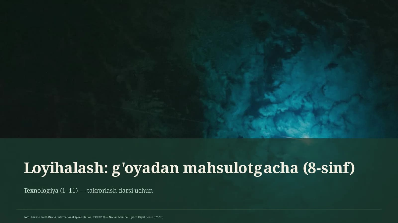 G'oyadan mahsulotgacha (8-sinf)